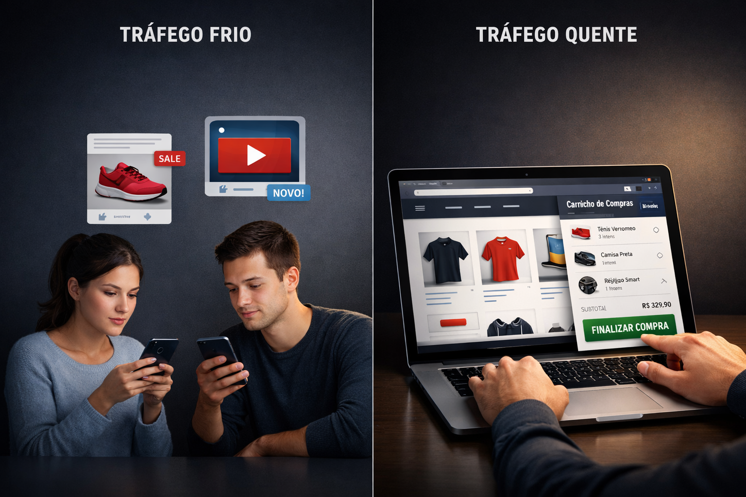 tráfego frio vs tráfego quente no ecommerce